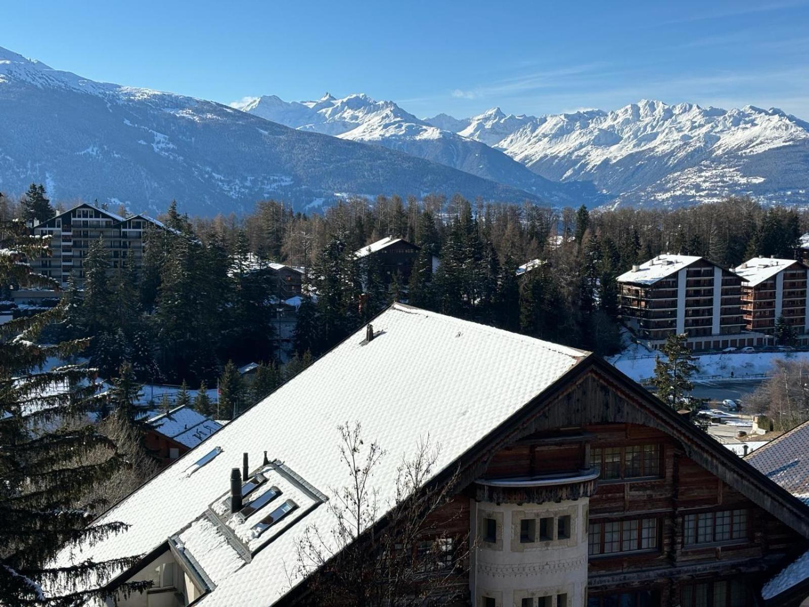 Ferienwohnung L'Eperon Center Crans Wonderful View Exterior foto
