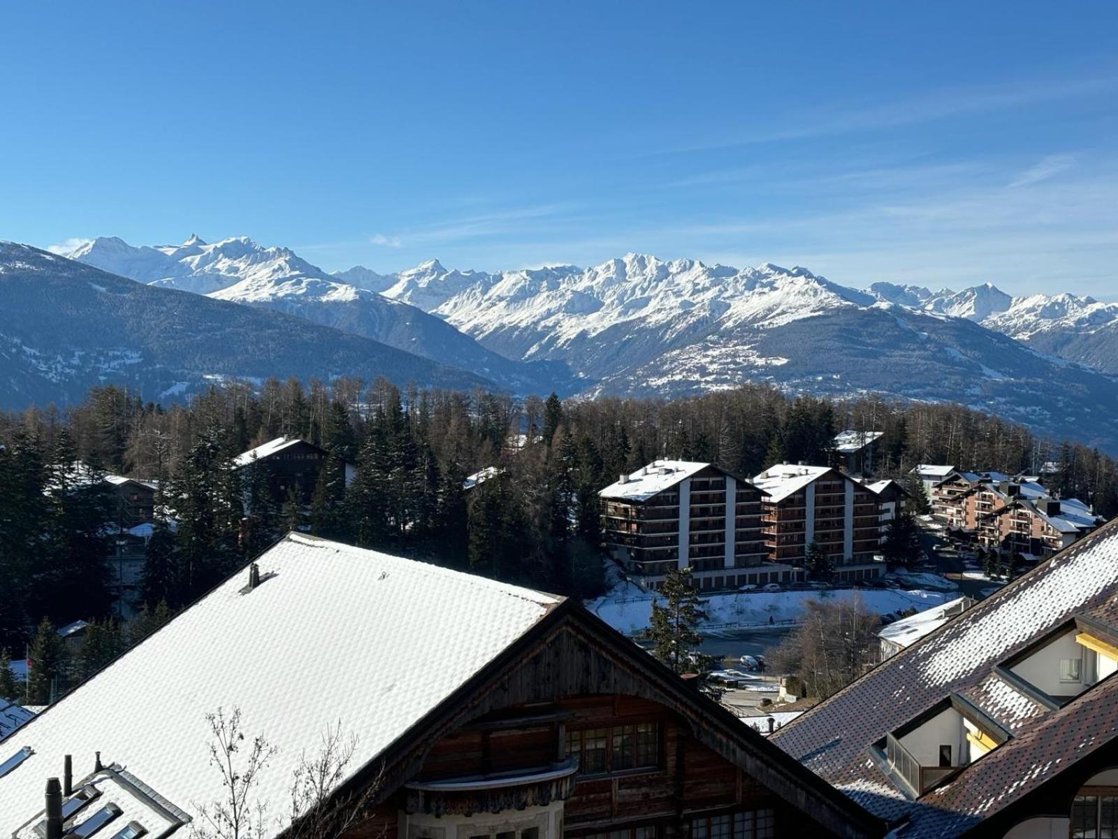 Ferienwohnung L'Eperon Center Crans Wonderful View Exterior foto